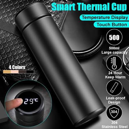 500ml Stainless Steel Thermos Bottle with Digital Temperature Display LED Intelligent Temperature Measurement Cup Vacuum Flask