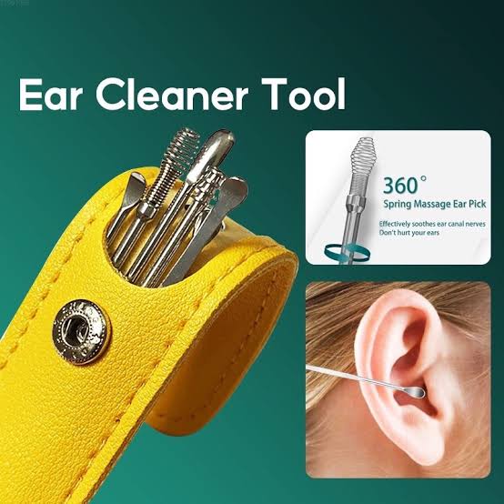 Ear Wax Cleaning Tools Kit with Leather Pouch