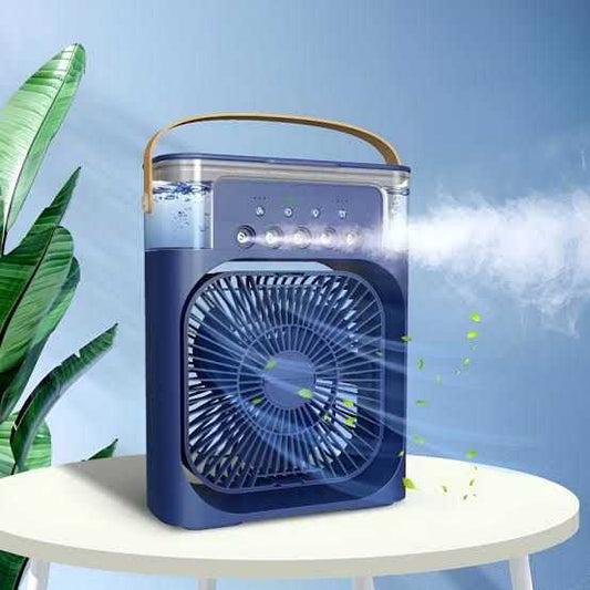 10 inch Portable Air Conditioner Fan Usb Electric Fan With Led Night Light, Fine Mist Water, And Humidifier Function Led Night Light Water Mist Mini Fan Cooler