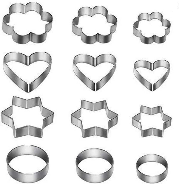 12pcs/Set Stainless Steel Cookie Cutter ( 4 Shapes)