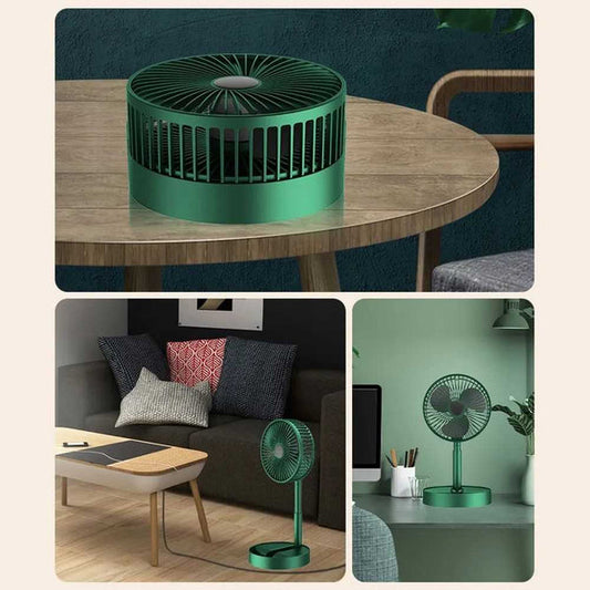 3 Speed Big size Rechargeable Mini Folding Telescopic Fan USB Rechargeable Floor Fan for Student Dormitory Home Outdoor Camping Office Small Desktop mini Fan