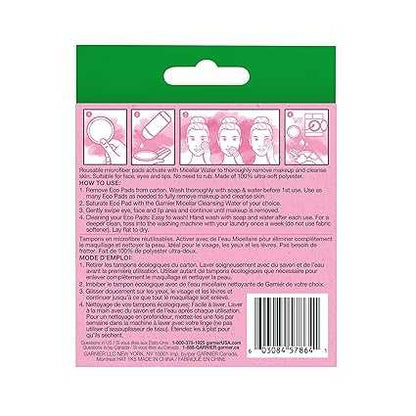 Garnier SkinActive Micellar Cleansing Eco Pads, Reusable, 3 Ultra-soft Microfiber Pads, 1 Count (Packaging May Vary)