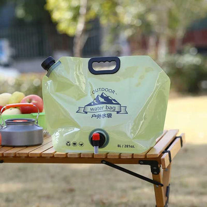 New 8L Collapsible Water Container with Spigot – Portable Foldable Water Storage Bag With Faucet for Camping, Hiking & Travel