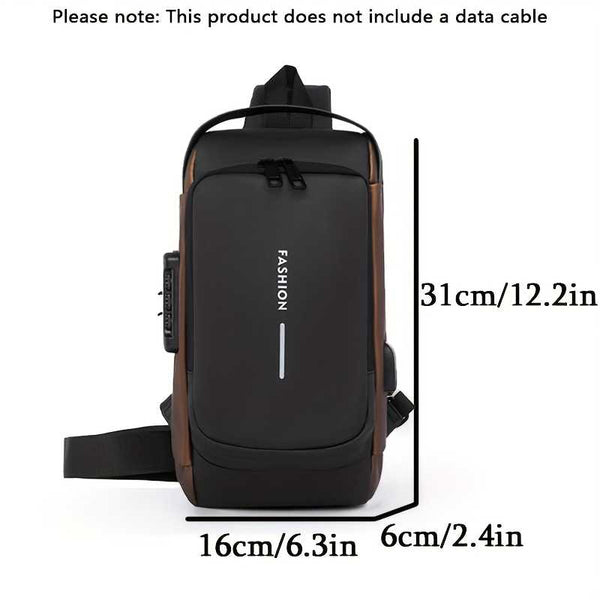 Fashion Anti-Theft Password Lock Crossbody Bag - High-Capacity Nylon Backpack with Adjustable Strap, Multiple Compartments & Secure Zipper Closure for Commuting, Travel, Hiking, Backpack for Travel