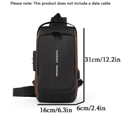 Fashion Anti-Theft Password Lock Crossbody Bag - High-Capacity Nylon Backpack with Adjustable Strap, Multiple Compartments & Secure Zipper Closure for Commuting, Travel, Hiking, Backpack for Travel
