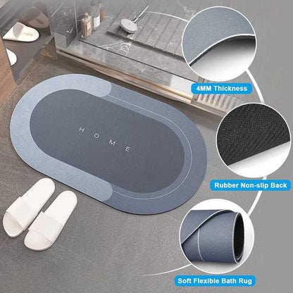 Bath Mat Water Absorbent Non-Slip Shower Room, Tub, Entryway, Kitchen, Sink
