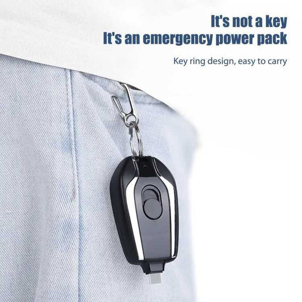 Iphone Keychain Phone Charger Emergency Power Banks Retractable Plug Power Fast Charging