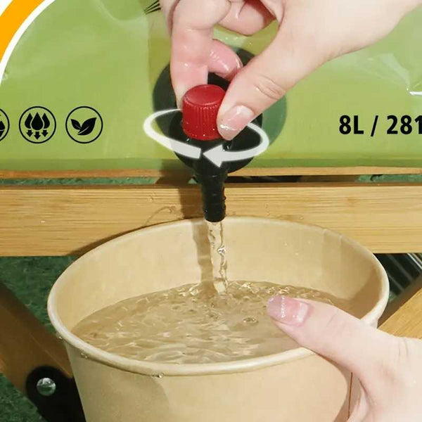 New 8L Collapsible Water Container with Spigot – Portable Foldable Water Storage Bag With Faucet for Camping, Hiking & Travel