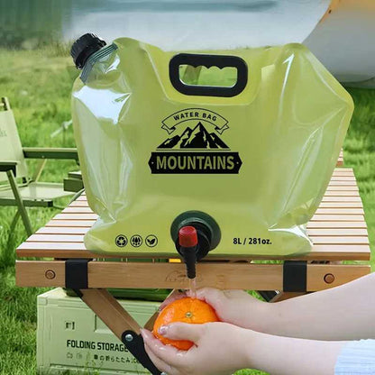 New 8L Collapsible Water Container with Spigot – Portable Foldable Water Storage Bag With Faucet for Camping, Hiking & Travel