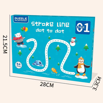 Stroke line Dot to Dot Puzzle Learning 64 pcs