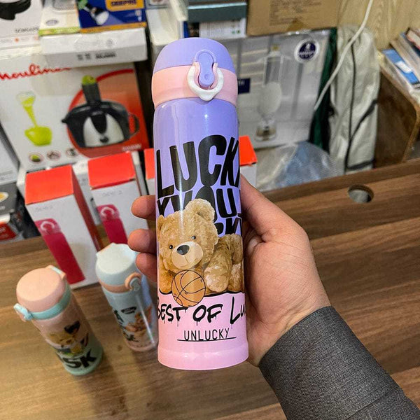 Water bottle Cartoon cute Teddy bear water Bottle In multi design and color Best for kids and other multi purpose