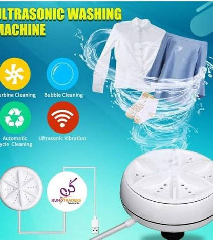 Mini Washing Machine | Portable Ultrasonic USB Turbo Washer for Travelling, Camping & Business Trips | Mini Clothes Washer for Socks, Underwear, Towels & Small Laundry – Compact & Energy Saving