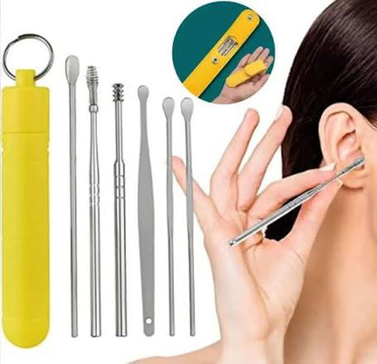 Ear Wax Cleaning Tools Kit with Leather Pouch