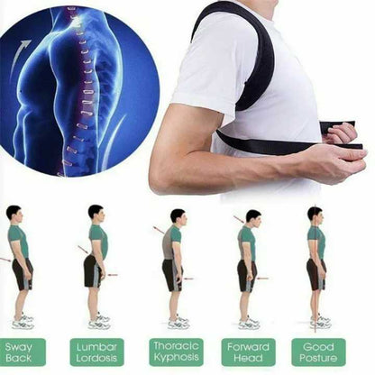 Best Adjustable Energizing Posture Support Belt Strap for Men and Women - Body Posture Corrector Belt – Genuine Corset Back Straight Brace Therapy Belt - Shoulder Spine Support Fixer - Back Pain Relief Belt
