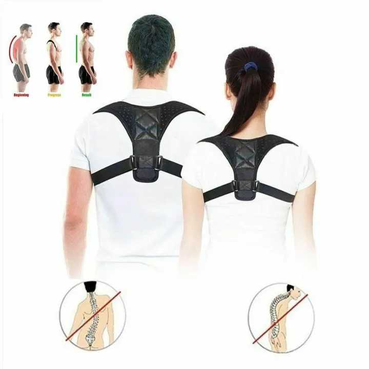 Best Adjustable Energizing Posture Support Belt Strap for Men and Women - Body Posture Corrector Belt – Genuine Corset Back Straight Brace Therapy Belt - Shoulder Spine Support Fixer - Back Pain Relief Belt