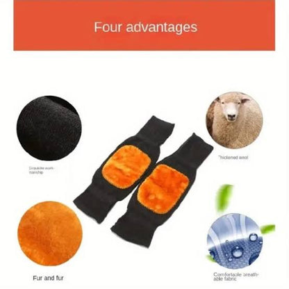 1 Pair Winter Wool Knee Pads Warm Knee Protector Wool Warmers Thickened Knee Brace