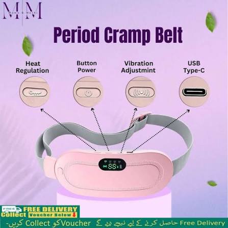 Period Cramp Relief Belt – Soothing Heat & Vibration Therapy for Menstrual Pain
