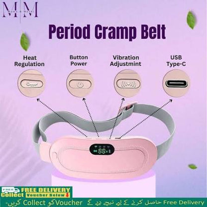 Period Cramp Relief Belt – Soothing Heat & Vibration Therapy for Menstrual Pain