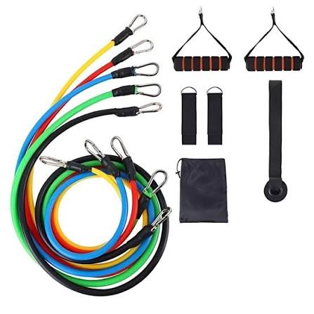 Home Gym Extreme Workout Fitness Strength Training Power Resistance Bands – 11 Pcs Set (JT-003)