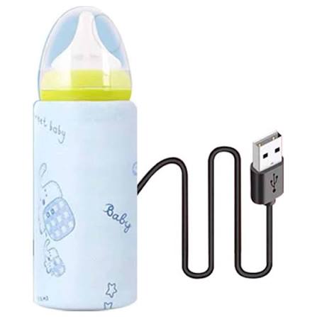 Portable USB Baby Bottle Warmer - Travel Milk Warmer Baby Feeding Bottle Warmer - Heating Thermostat Food Warmer