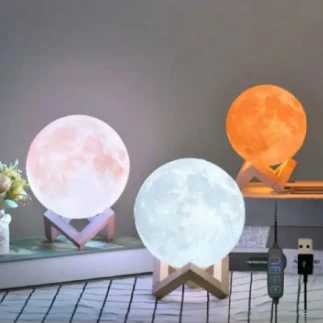 USB Moon Lamp 7 Color Changing Led Lights Himalayan Salt Lamp