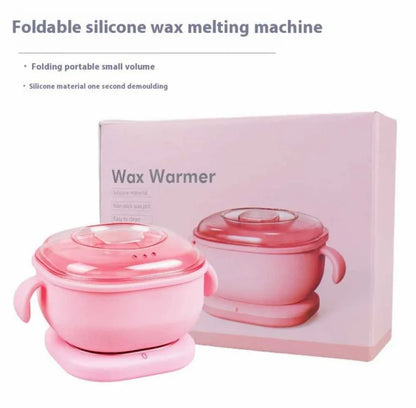 Portable Silicone Wax Warmer 400ML Foldable Wax Heater Hair Removal Wax Machine SPA Body Epilator Paraffin Wax Pot